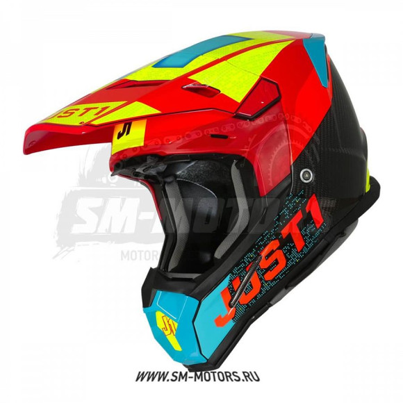 Шлем кроссовый JUST1 J22 Carbon Adrenaline купить