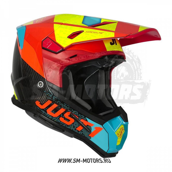 Шлем кроссовый JUST1 J22 Carbon Adrenaline купить