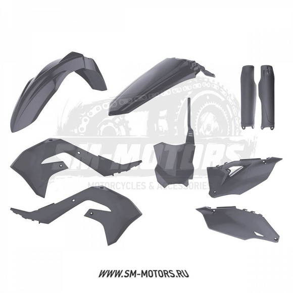Комплект пластика POLISPORT KAWASAKI KXF250 21-23 KXF450 19-23 серый (90844) купить