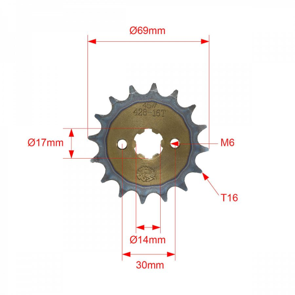Звезда ведущая 428-16T d-17 SM-PARTS купить Звезда ведущая 428-16T d-17 SM-PARTS купить