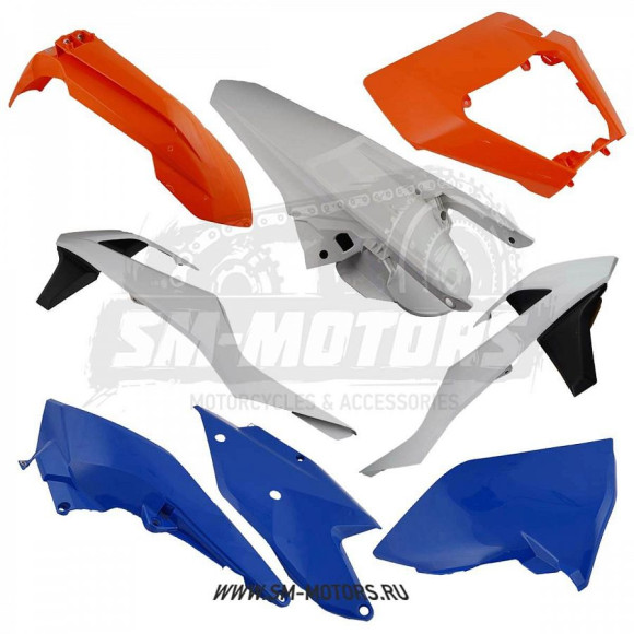 Комплект пластика POLISPORT KTM EXC/EXC-F/XC-W/XCF-W 17-18 OEM SIXDAYS синий/белый/оранжевый (90919) купить