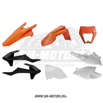 Комплект пластика POLISPORT KTM EXC/EXC-F/XC-W/XCF-W 17-19 OEM оранжевый/черный/белый (90884)