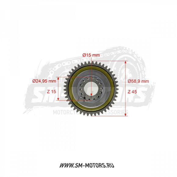 Шестерня ведущая электростартера KAYO двиг. ZS NC250 (вод.охл.) с 2019 г. CN купить