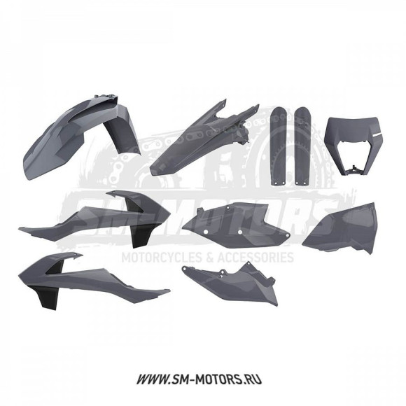 Комплект пластика POLISPORT KTM EXC/EXC-F/XC-W/XCF-W 17-19 серый (90889) купить