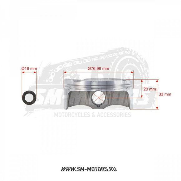 Поршень в сборе PRO-X KAWASAKI KXF250 17-19 d-76,96 мм (01.4347.A) купить