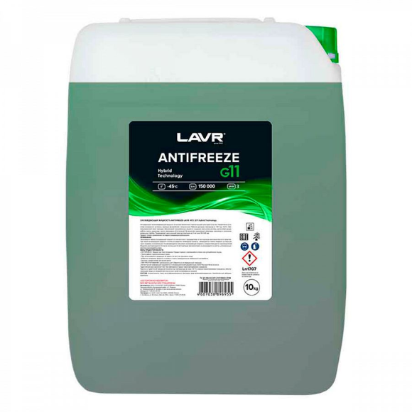 LAVR Охлаждающая жидкость Antifreeze G11 -45°С, 10л. купить