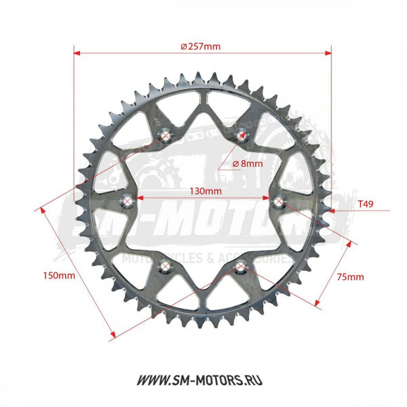 Звезда ведомая MAYAKLAB YAMAHA YZF/WRF 250/450 99-23 49T (JTR 251) (MYK-78010016750) купить Звезда ведомая MAYAKLAB YAMAHA YZF/WRF 250/450 99-23 49T (JTR 251) (MYK-78010016750) купить