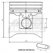 Поршень двиг. 153/154FMI d-52,4 p-14 в сборе SM-PARTS