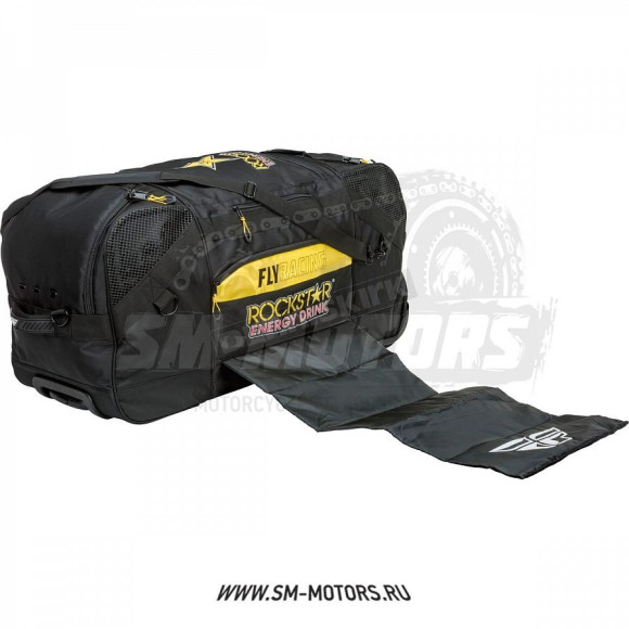 Сумка на колесах FLY RACING ROLLER GRANDE ROCKSTAR BAG черная/желтая купить Сумка на колесах FLY RACING ROLLER GRANDE ROCKSTAR BAG черная/желтая купить