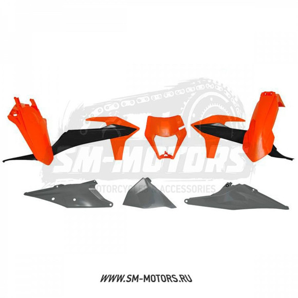 Комплект пластика R-TECH KTM EXC/EXC-F/XC-W/XCF-W 20-22 оранжевый/серый (R-KITKTM-OEM-521) купить