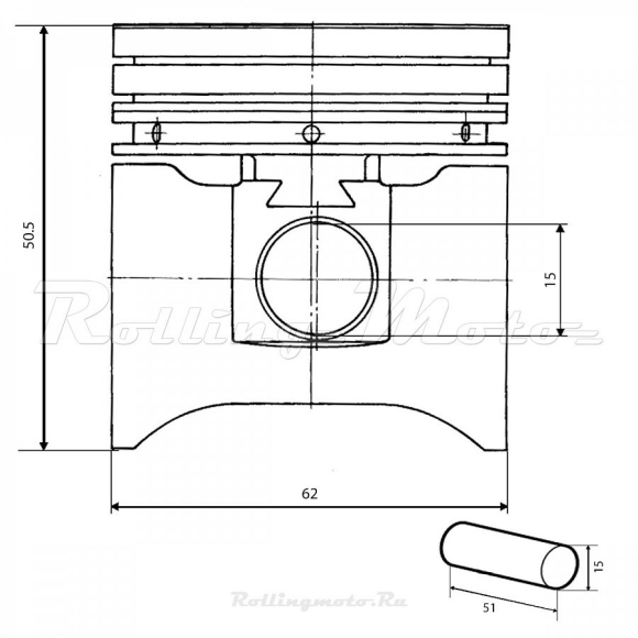 Поршень двиг. LX162FMK-2 (200 см3, вариатор, задн.ход) в сборе купить Поршень двиг. LX162FMK-2 (200 см3, вариатор, задн.ход) в сборе купить