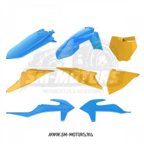 Комплект пластика POLISPORT KTM SX/SX-F/XC/XC-F 19-22 желтый/синий металлик (90871)