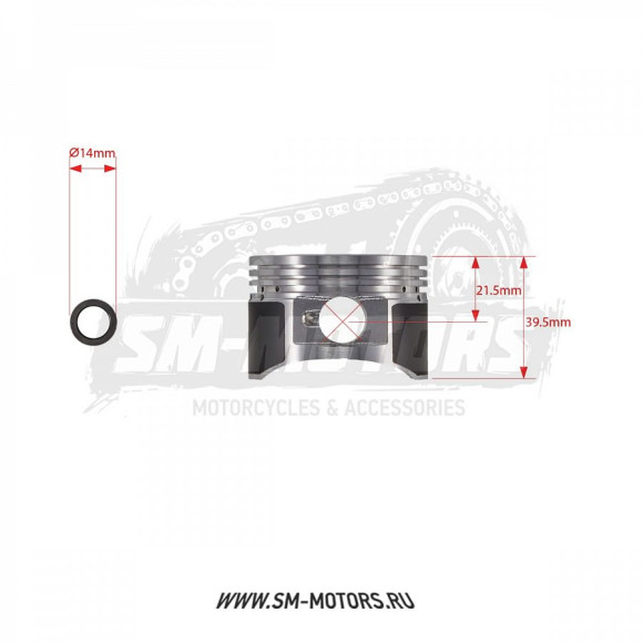 Поршень двиг. YX125 см3 153FMI/154FMI d-54, p-14 в сборе SM-PARTS купить Поршень двиг. YX125 см3 153FMI/154FMI d-54, p-14 в сборе SM-PARTS купить