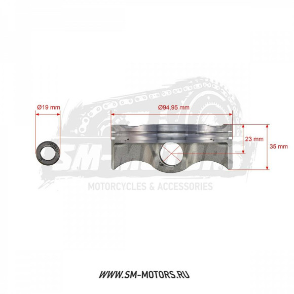 Поршень в сборе PRO-X KTM EXC500 12-16 EXC-F500 17-19 HUSQVARNA FE501 14-19 d-94,95 мм (01.6512.A) купить