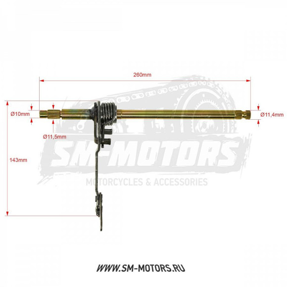 Вал переключения передач в сборе KAYO двиг. YX140 см3 (эл.стартер) CN купить