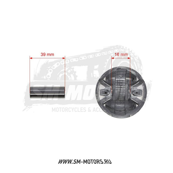 Поршень двиг. YX140 см3 d-56 p-13 в сборе SM-PARTS купить Поршень двиг. YX140 см3 d-56 p-13 в сборе SM-PARTS купить