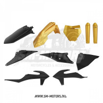Комплект пластика POLISPORT KTM SX/SX-F/XC/XC-F 19-22 черный/золотой металлик (91052)