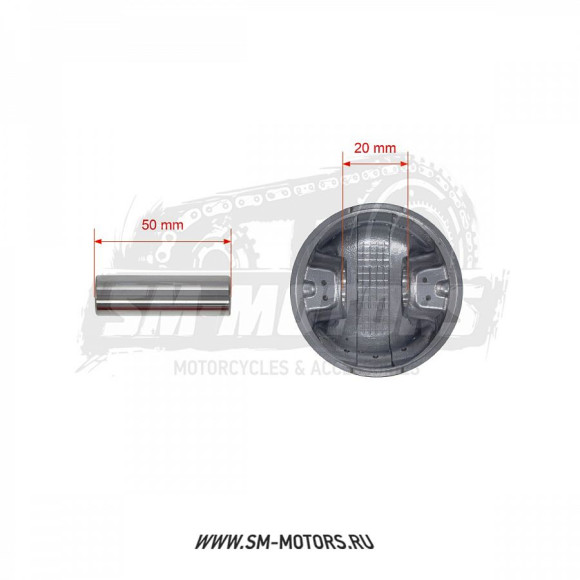 Поршень в сборе 4T двиг. CG150 d-62, pin-15 высокий (тефлон) SM-PARTS купить Поршень в сборе 4T двиг. CG150 d-62, pin-15 высокий (тефлон) SM-PARTS купить