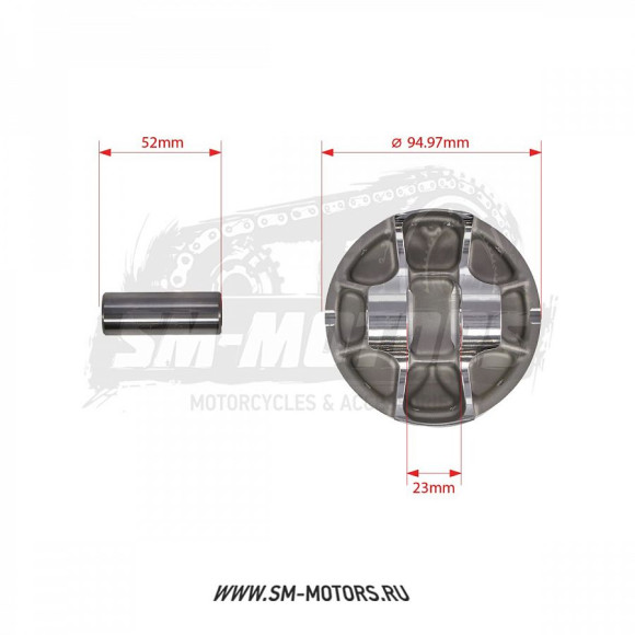 Поршень в сборе PRO-X KTM EXC500 12-16 EXC-F500 17-19 HUSQVARNA FE501 14-19 d-94,97 мм (01.6512.C) купить Поршень в сборе PRO-X KTM EXC500 12-16 EXC-F500 17-19 HUSQVARNA FE501 14-19 d-94,97 мм (01.6512.C) купить