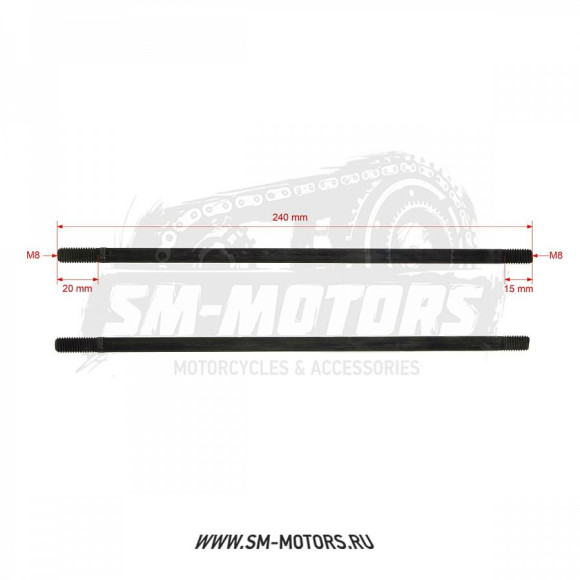 Шпилька цилиндра левая (2шт.) KAYO двиг. ZS CB250D-G (воздушный) CN купить Шпилька цилиндра левая (2шт.) KAYO двиг. ZS CB250D-G (воздушный) CN купить