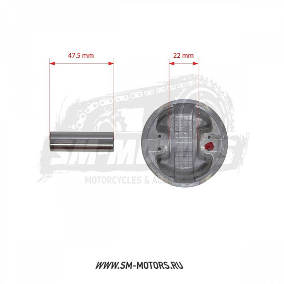 Поршень в сборе 4T двиг. CG200 d-63,5 p-15 (тефлон) SM-PARTS купить Поршень в сборе 4T двиг. CG200 d-63,5 p-15 (тефлон) SM-PARTS купить