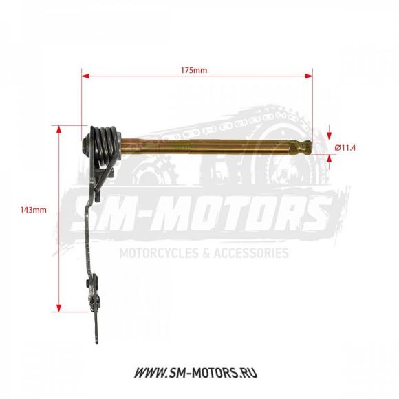 Вал переключения передач в сборе двиг. LF110,120, YX140 (кикстартер) SM-PARTS купить