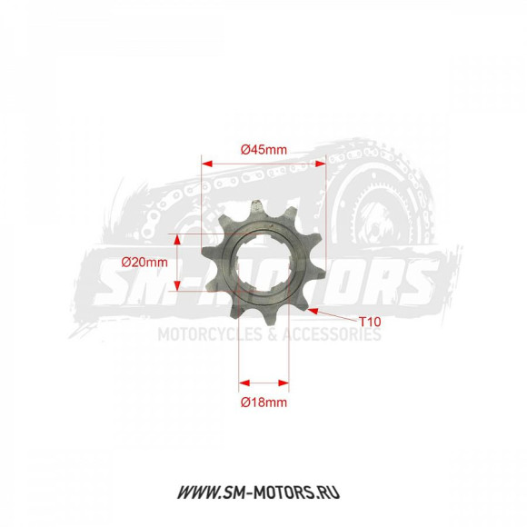 Звезда ведущая YCF 420-10 d20 купить Звезда ведущая YCF 420-10 d20 купить