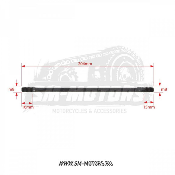 Шпилька цилиндра правая (2шт.) KAYO двиг. ZS155 см3 (P060393) CN купить Шпилька цилиндра правая (2шт.) KAYO двиг. ZS155 см3 (P060393) CN купить