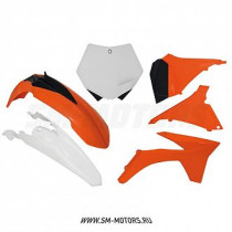 Комплект пластика R-TECH KTM SX125/250 12 SX-F250/450 11-12 оранж/белый/черный (R-KITKTM-OEM-509)