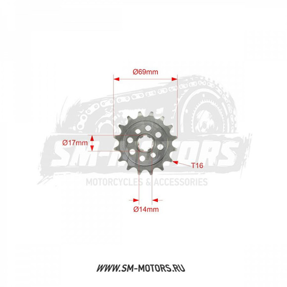 Звезда ведущая YCF 420-16 самоочищающаяся купить Звезда ведущая YCF 420-16 самоочищающаяся купить