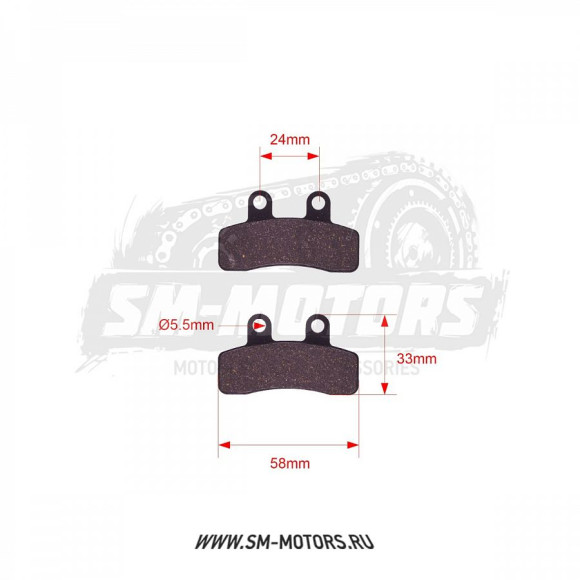 Колодки дискового тормоза питбайк TTR-125 SM-PARTS купить