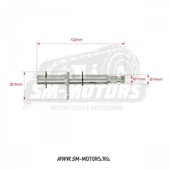 Вал переключения передач двиг. 1P57QMJ-2D (150см3,вариатор, задн. ход) купить Вал переключения передач двиг. 1P57QMJ-2D (150см3,вариатор, задн. ход) купить