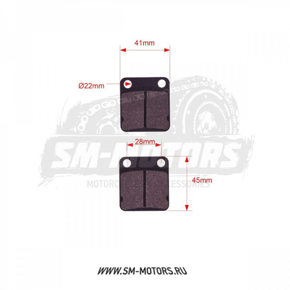 Колодки дискового тормоза питбайк однопоршневой суппорт SM-PARTS купить Колодки дискового тормоза питбайк однопоршневой суппорт SM-PARTS купить