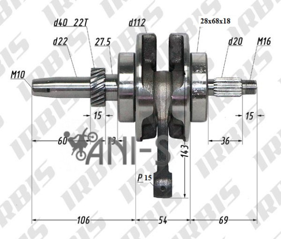 Вал коленчатый в сборе 4Т 163FML (CG200) p15mm купить